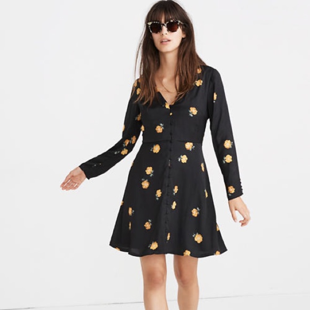 Madewell Lilyblossom Button-Front Dress Floating - Picture 1 of 8